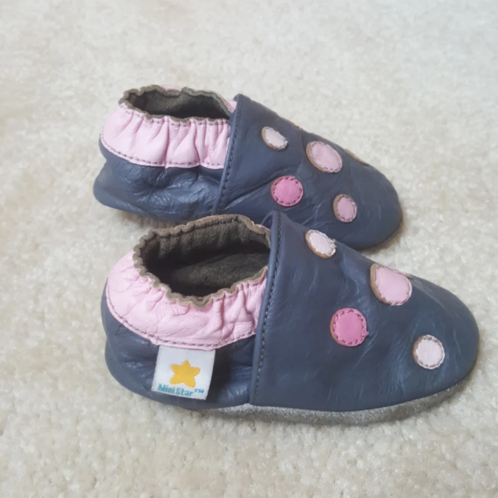 Mini Star Leather Shoes Booties Moccasins Sz 6-12M